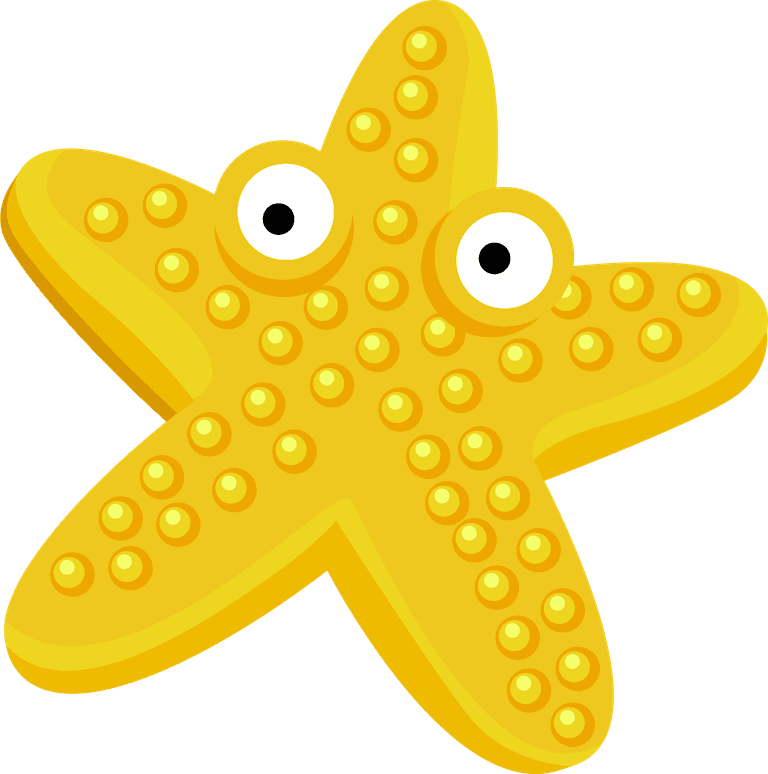 starfish marine animal cartoon vectors set