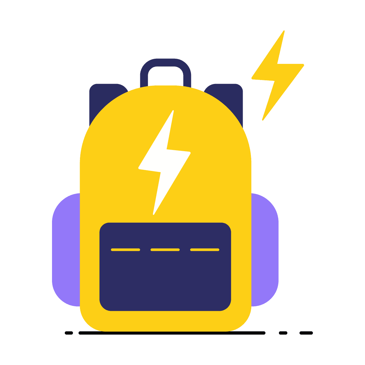 vibrant energetic backpack icon for modern tech branding