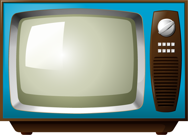 colorful stationery object illustration of a retro-style television for creative projects