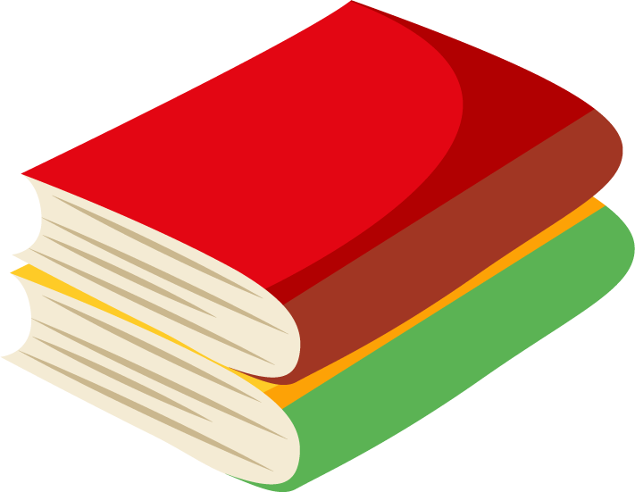 colorful stationery object illustration featuring vibrant books stacked for educational use