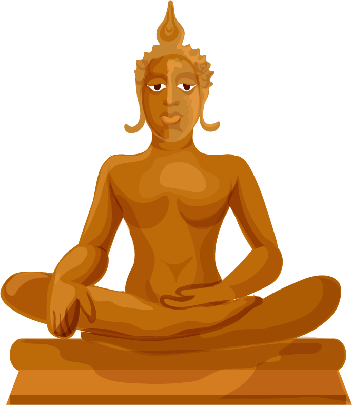 statue thailand touristic set featuring a serene seated buddha with cultural significance