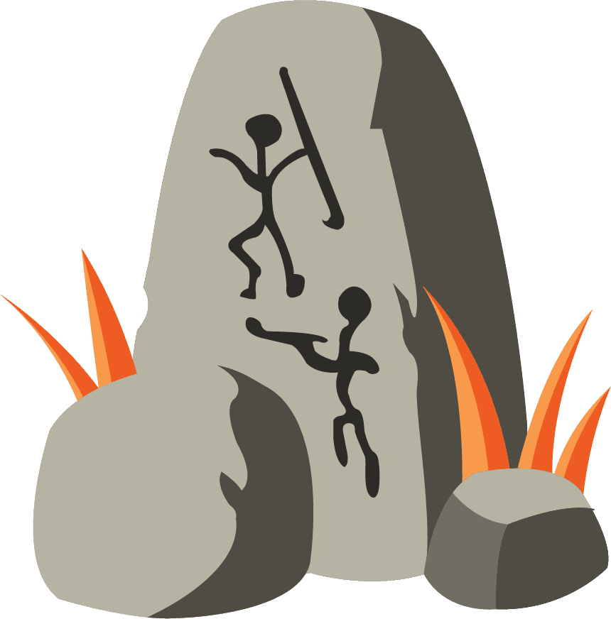 stele prehistory elements stone tool skull fire sketch