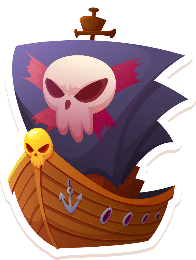 stickers pirate cannon treasure chest