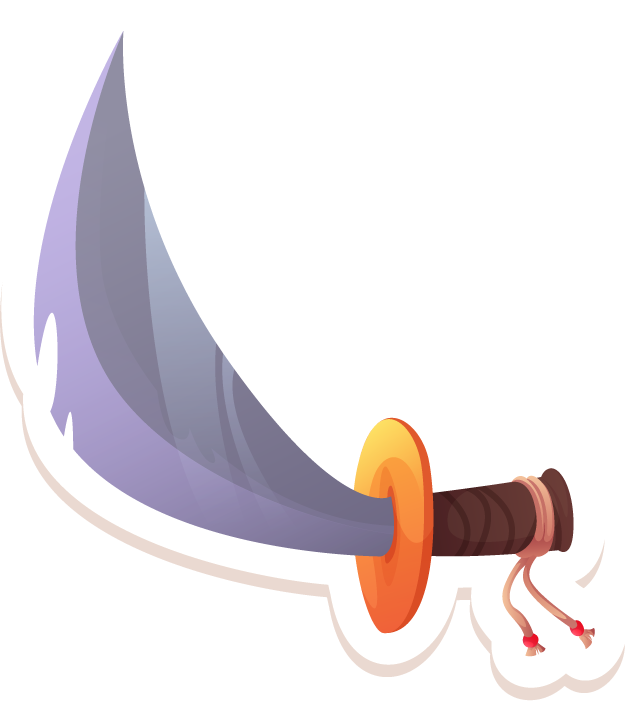 stickers pirate cannon treasure chest for adventurous themes in playful illustration