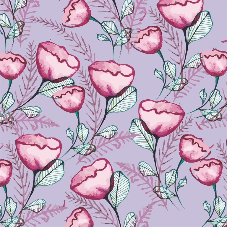 stock seamless pattern with red tulip flowers