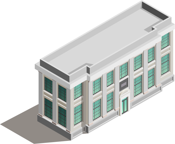 store buildings isometric icons for urban planning and architectural projects