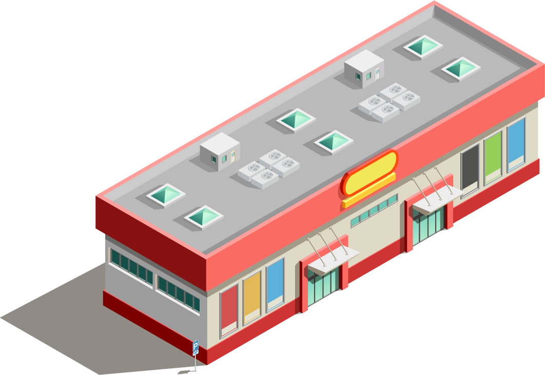 store buildings isometric icons with modern architecture and vibrant colors for creative projects