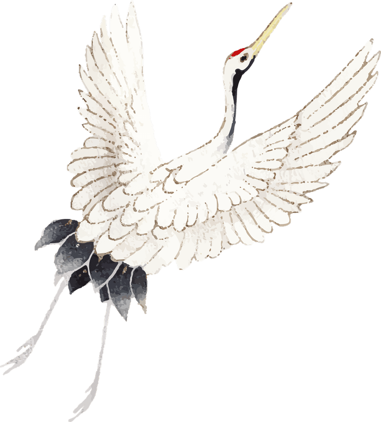 stork japanese kamon ornamental element artwork remix from original print