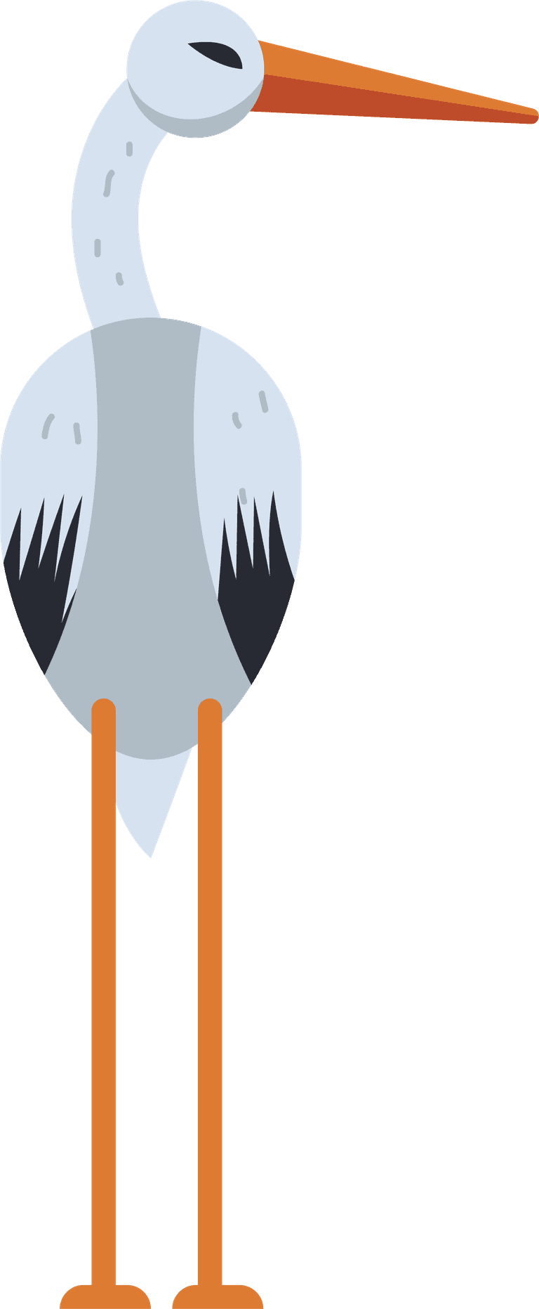 single stork with different posture showcasing elegance and charm in nature