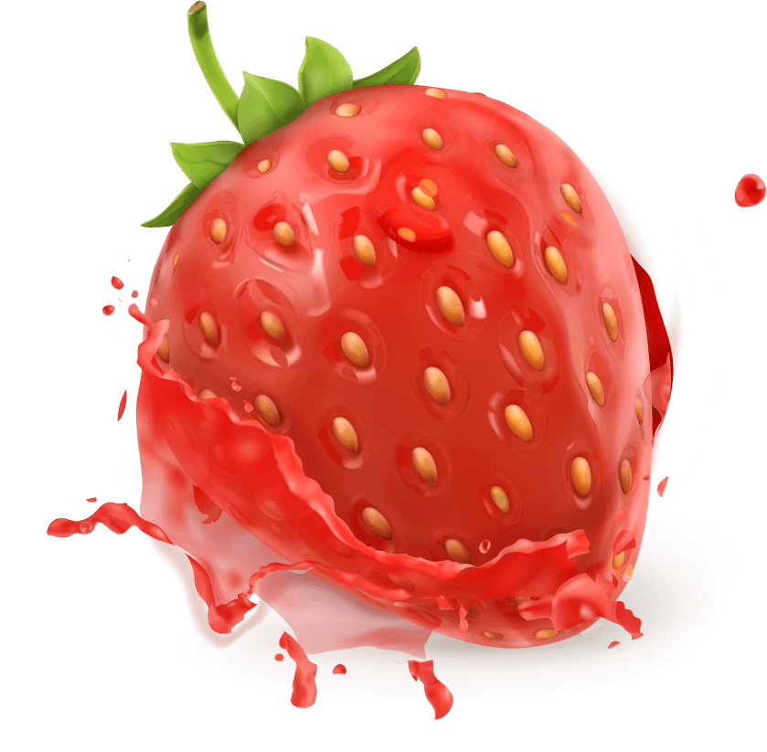 Strawberry juice and splash vector