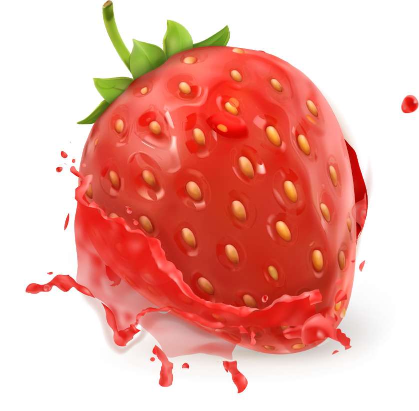 strawberry juice and splash vector illustration for refreshing beverage promotions