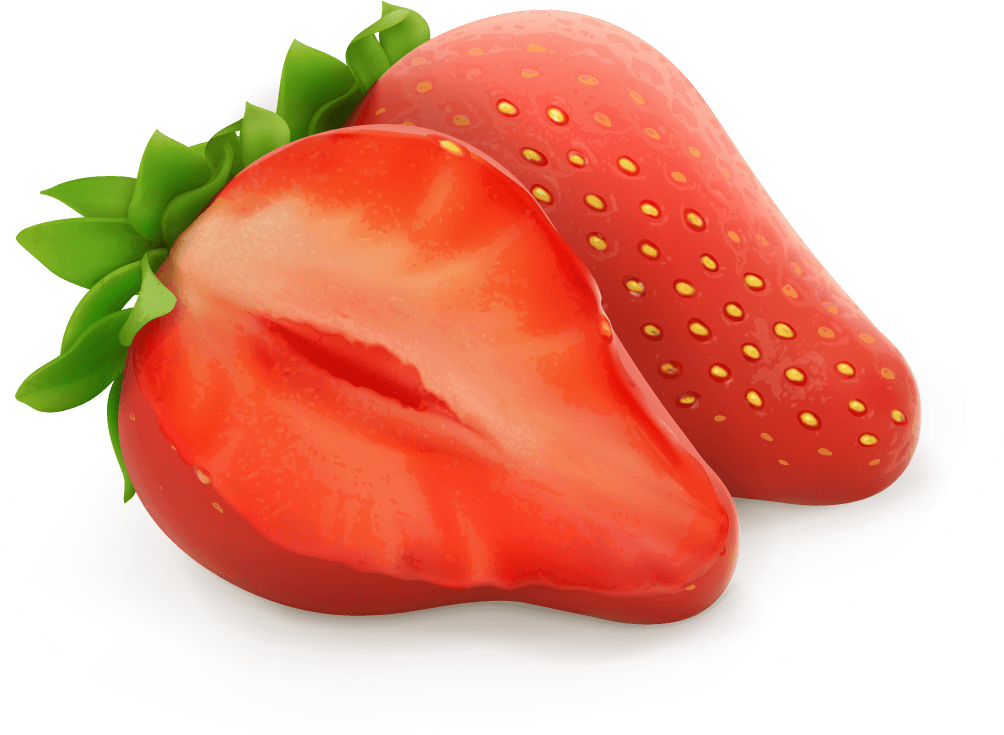 strawberry juice and splash vector with fresh fruit for refreshing summer beverages