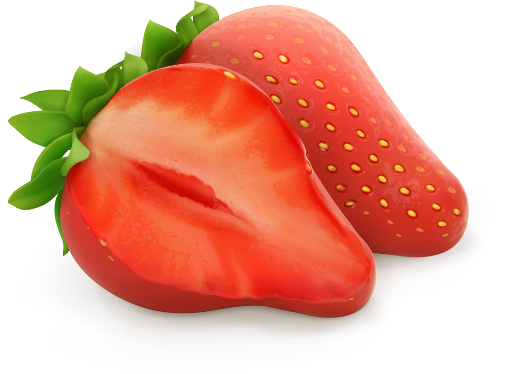 strawberry juice and splash vector with fresh fruit for refreshing summer beverages
