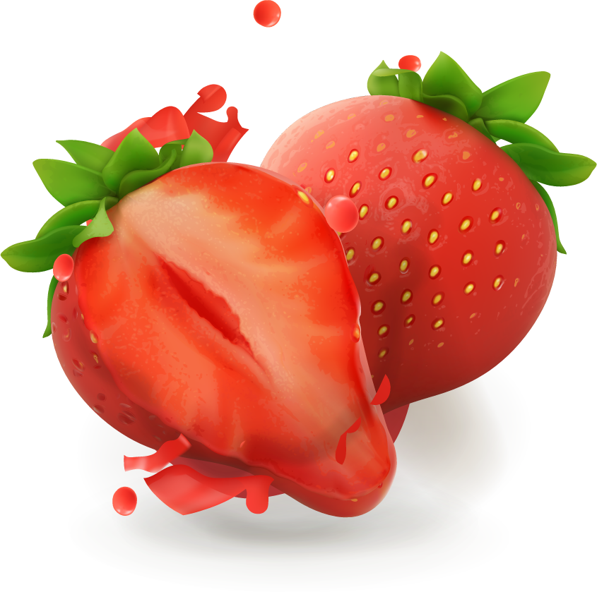 strawberry juice and splash vector for refreshing summer drinks and healthy recipes