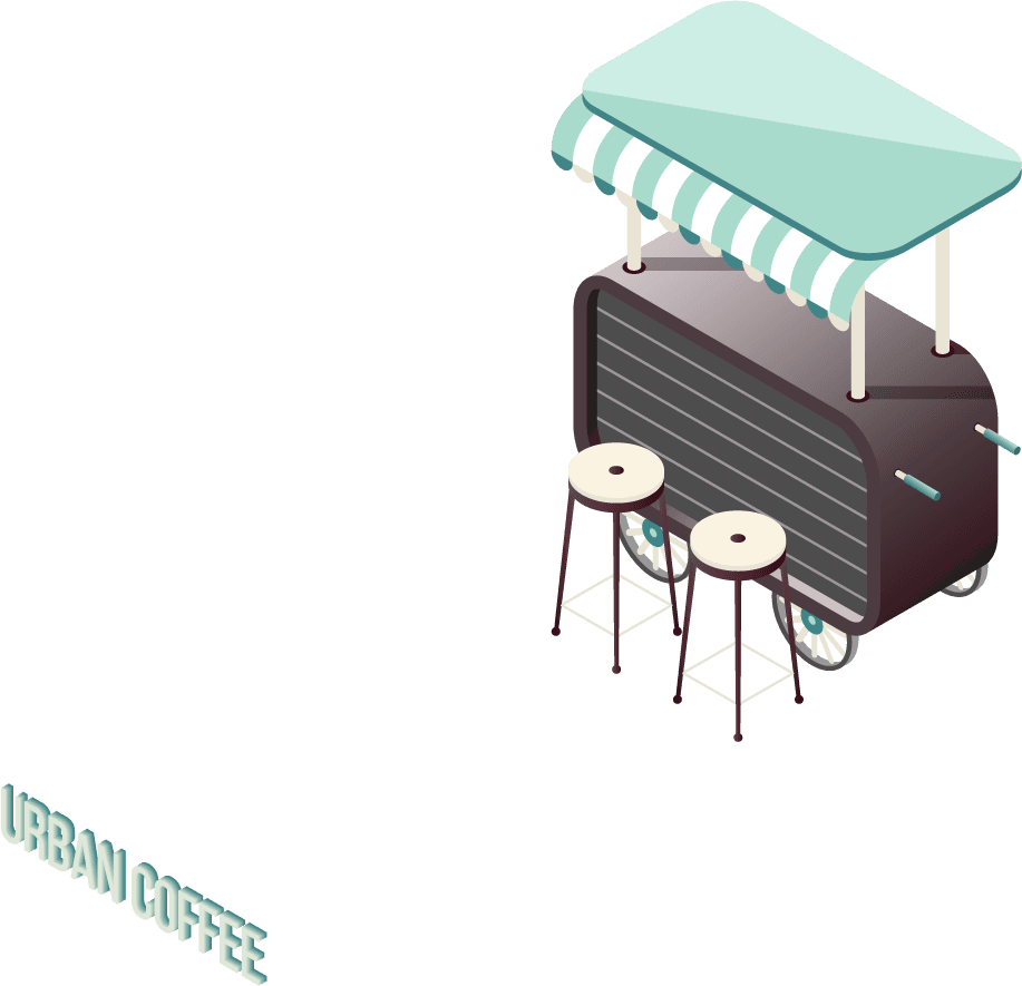 street coffee isometric icons