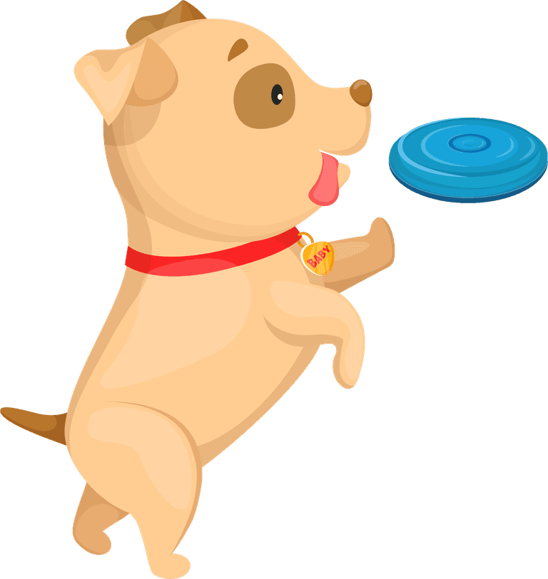 stupid dog happy puppy daily routine cartoon illustrations set