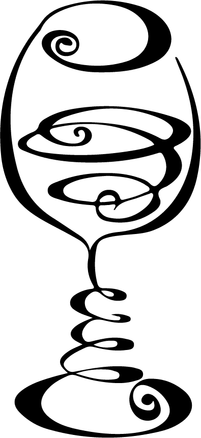 stylized wine glass stock illustration of design