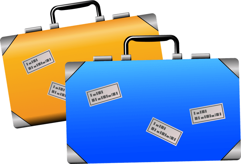 suitcase travel icons set