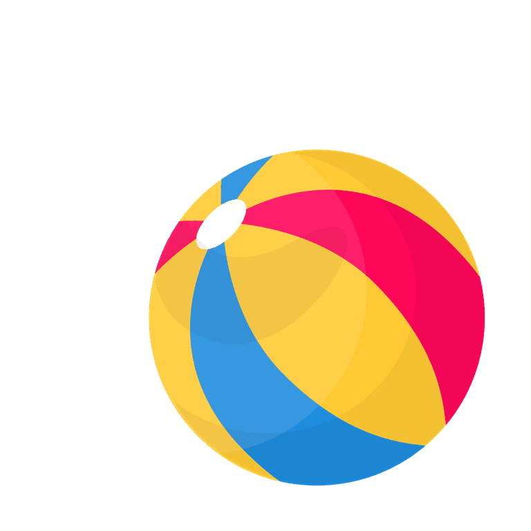 summer elements sea objects icons featuring vibrant beach ball for fun activities