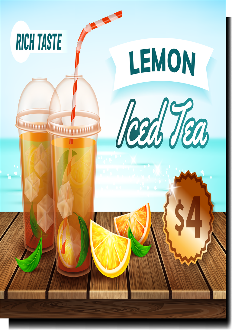 Summer heat relief iced drink poster vector