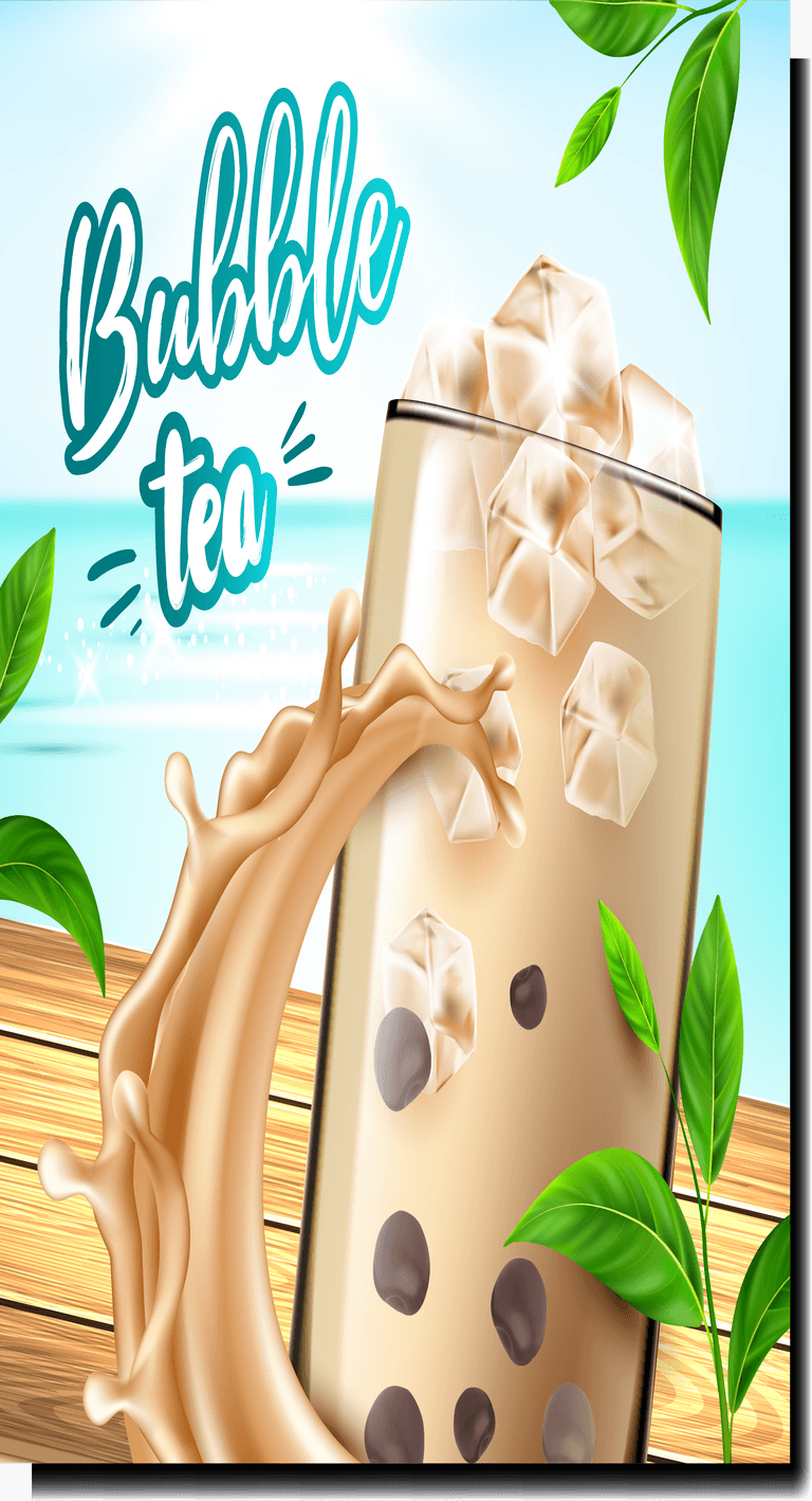 Summer heat relief iced drink poster vector