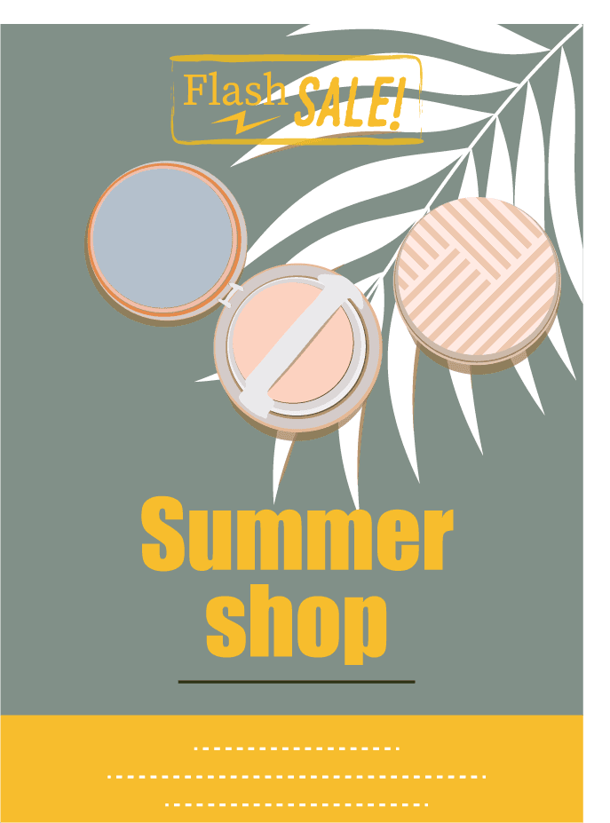 summer sale flyer cosmetic icon sketch patterns and textures