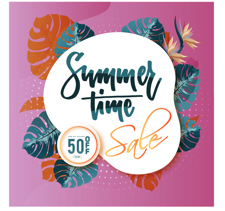 stunning summer sale patterns and textures with tropical leaves and vibrant colors