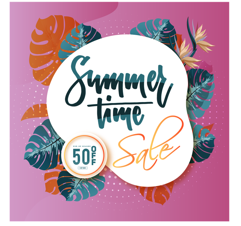 stunning summer sale patterns and textures with tropical leaves and vibrant colors