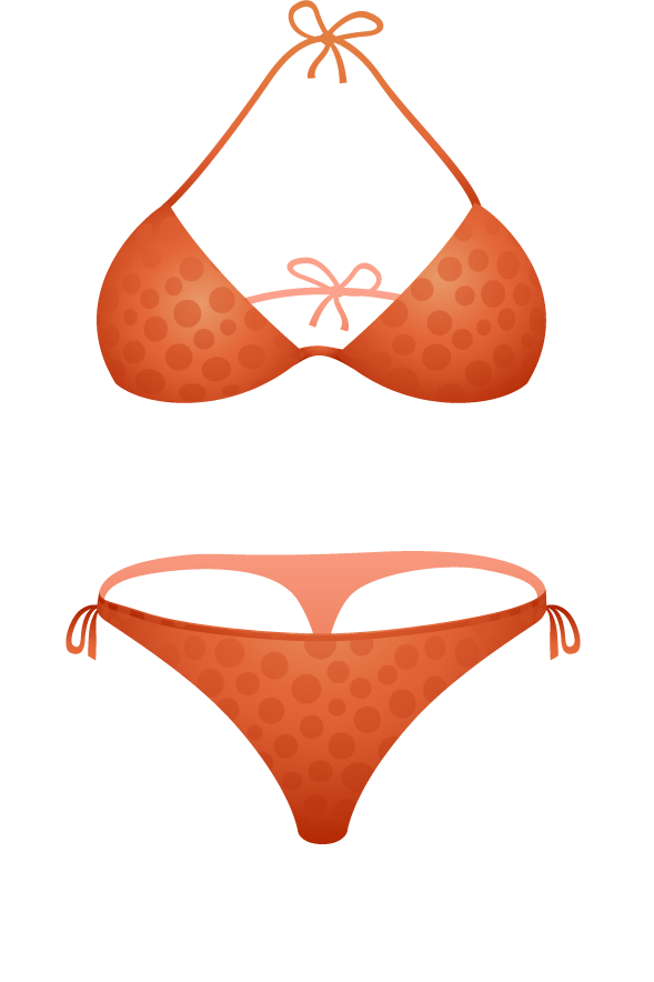 summer travel elements icons vector featuring stylish bikini and swimwear for beach days