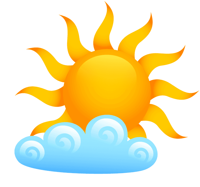 sunny and cloudy weather icon set