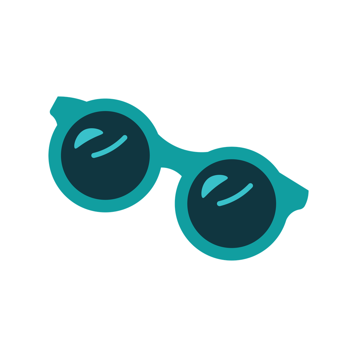 colorful flat stylized illustration of a pair of sunglasses