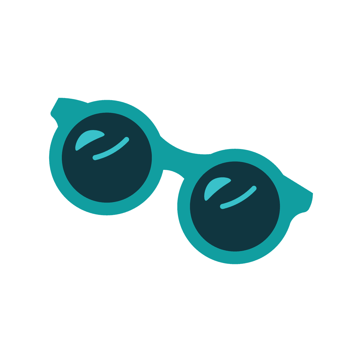 colorful flat stylized illustration of a pair of sunglasses