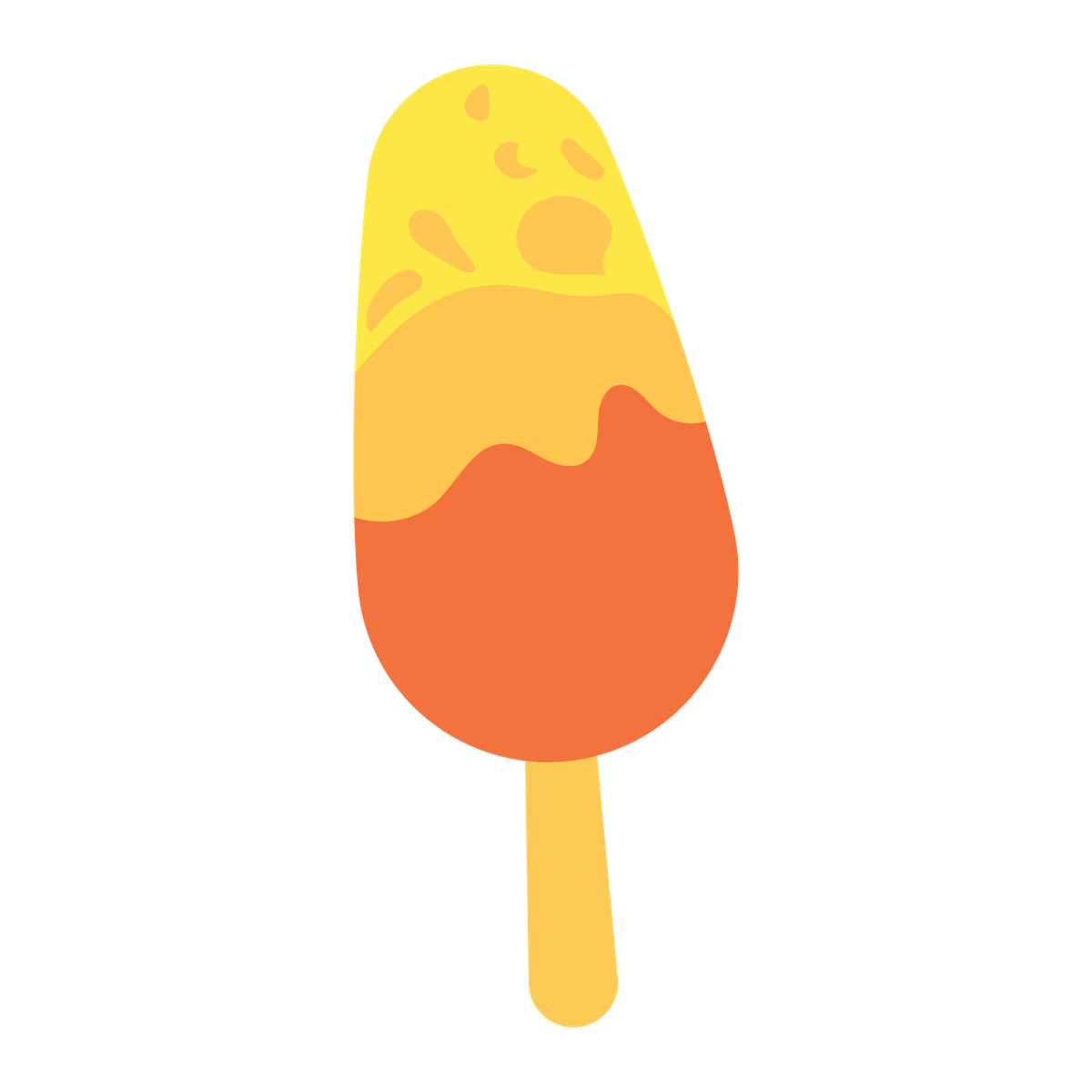 colorful flat illustration of a three-layered popsicle on a stick