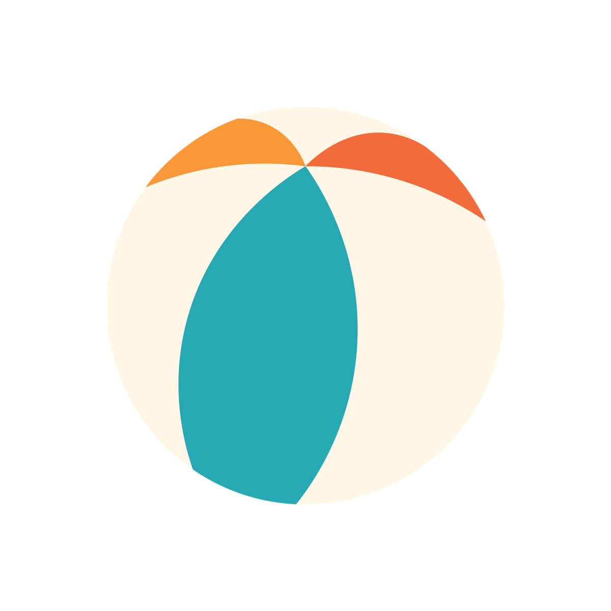 flat illustration of a colorful beach ball for summer fun