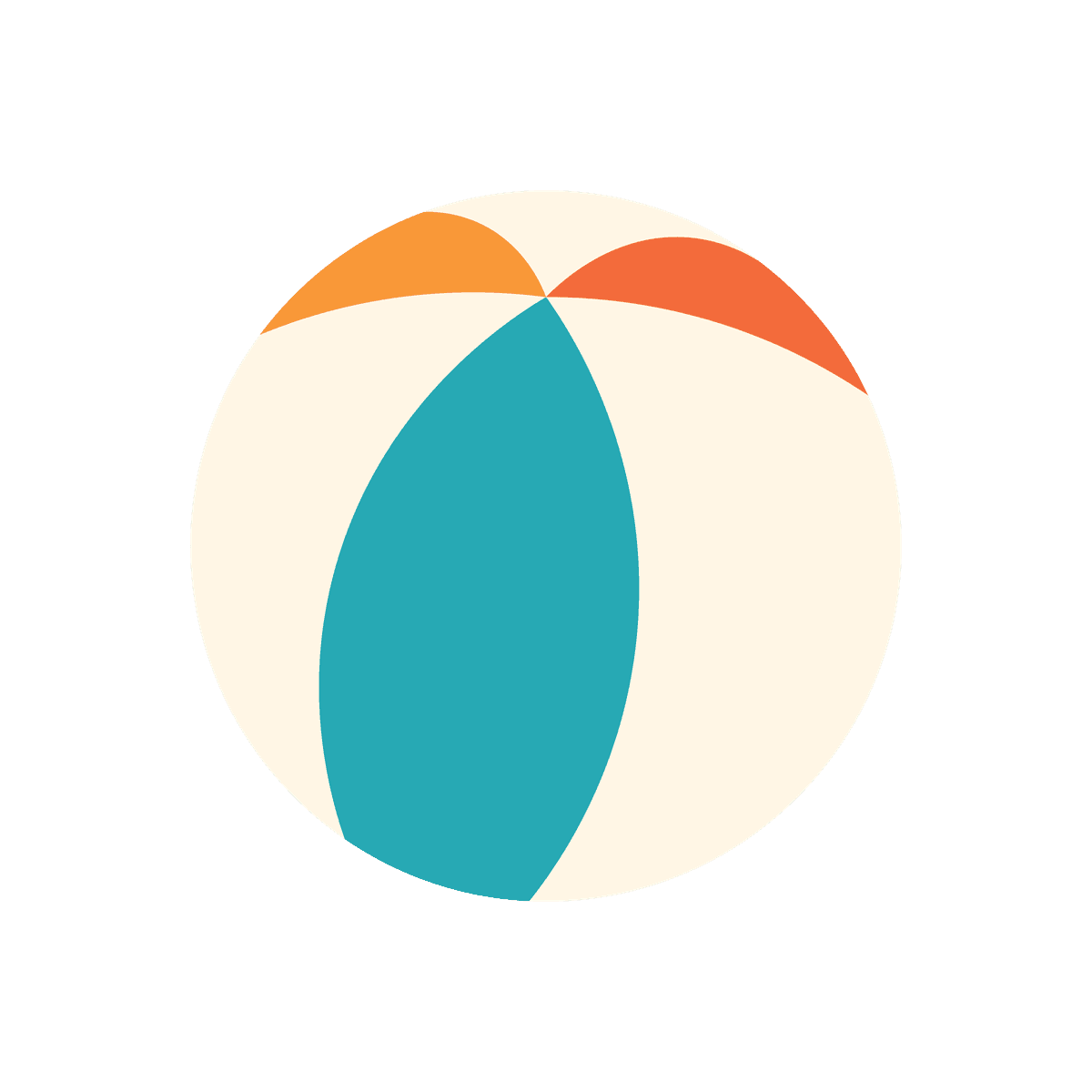 flat illustration of a colorful beach ball for summer fun
