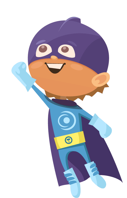 super hero kids wearing colorful costumes different superheroes retro set isolated