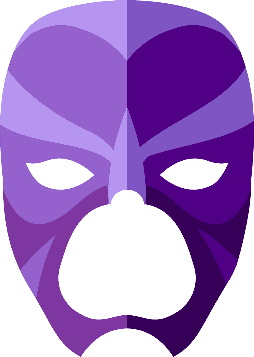 super hero masks face flat style