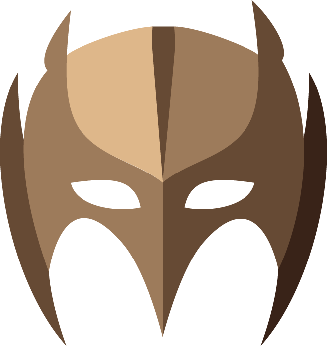 super hero masks face flat style