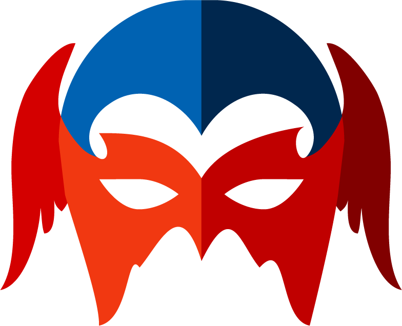 super hero masks face flat style
