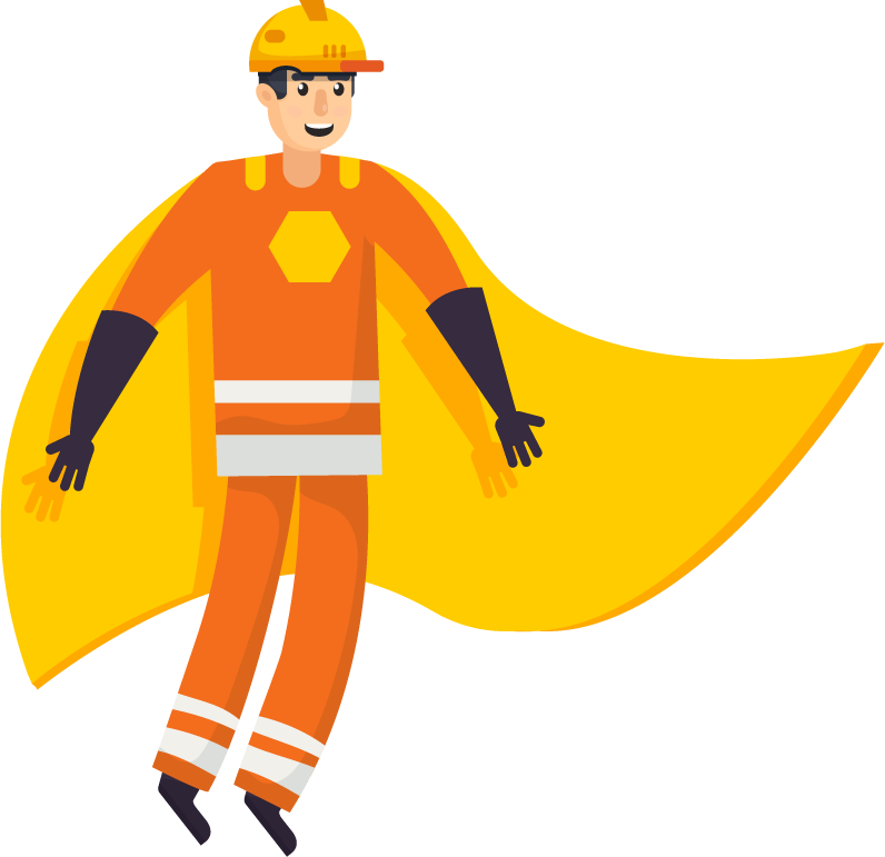 superheroes orthogonal flat people in vibrant colors for safety-themed projects