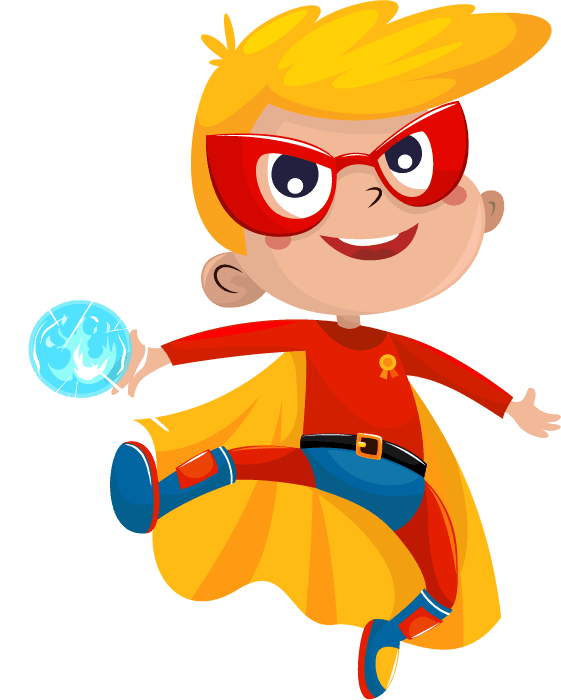 superman dressed up kid hero icons cute cartoon characters sketch