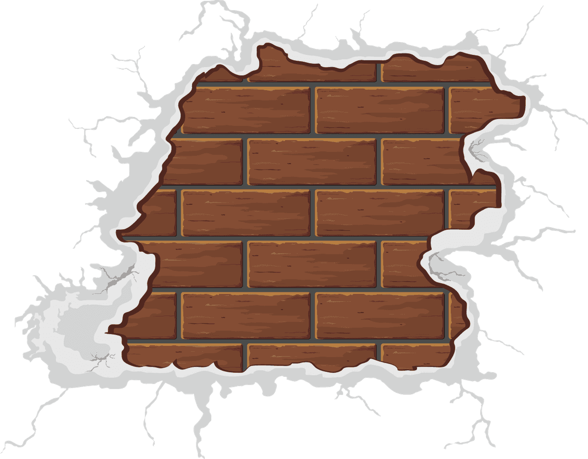 creative illustration of a brick wall surrounded by snowbrick material for a winter theme