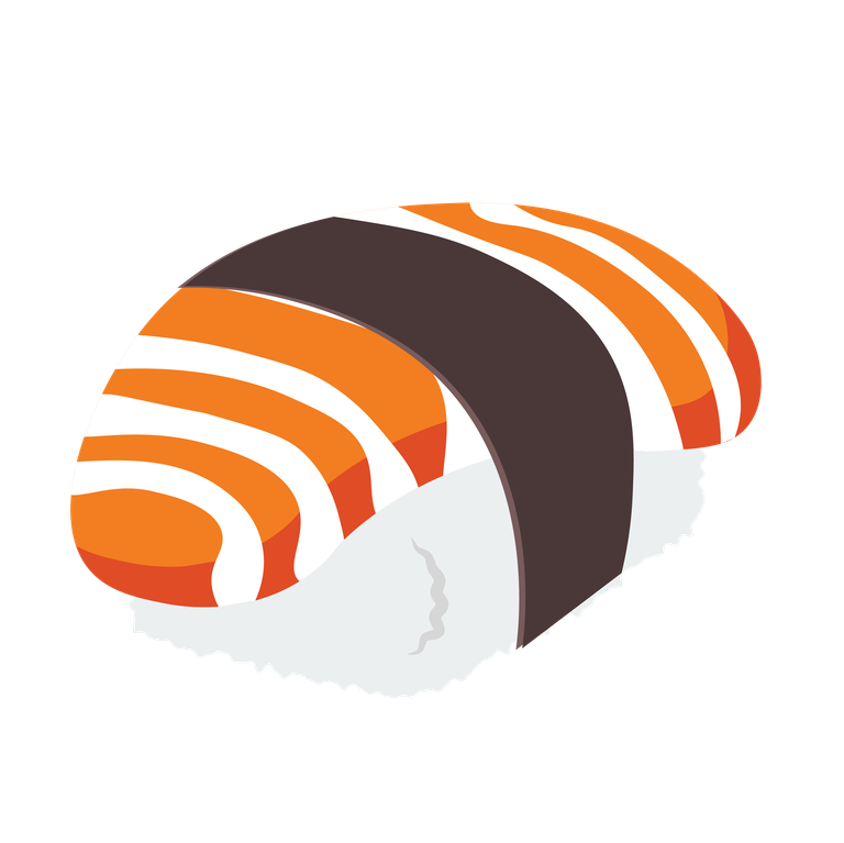 vibrant flat illustration of classic sushi cuisine for restaurant websites and blogs
