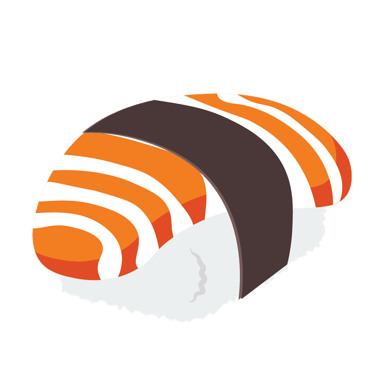 vibrant flat illustration of classic sushi cuisine for restaurant websites and blogs