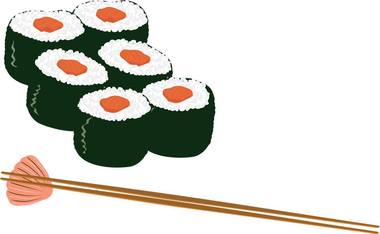 sushi plate seafood vector