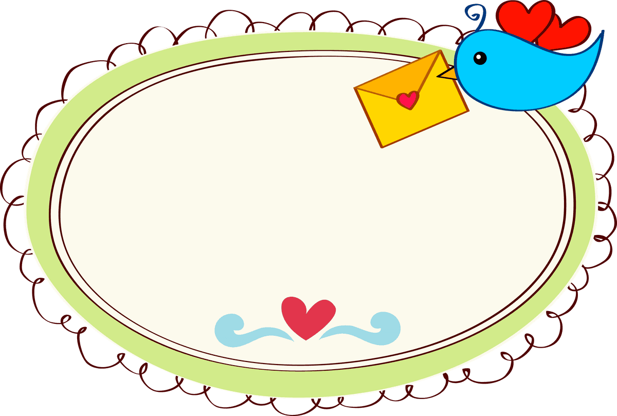 simple frames for sweet baby with charming bird and colorful hearts for playful moments