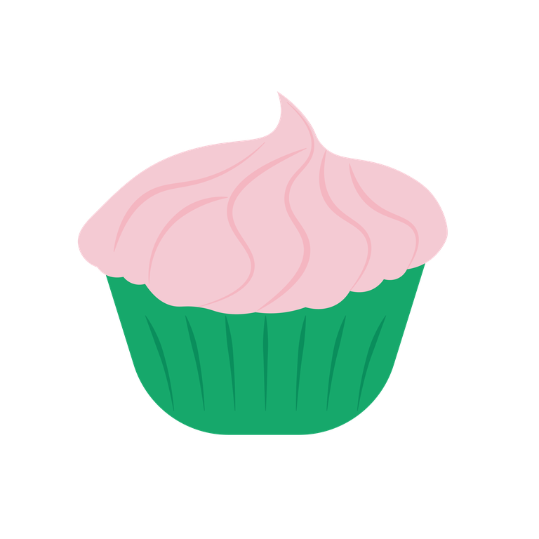 sweets cake and candy illustration featuring a delightful cupcake with pink frosting