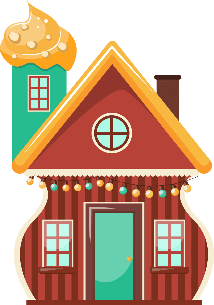 sweets landscape banners set featuring a whimsical candy house with vibrant colors