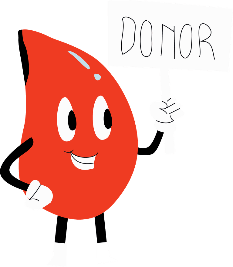 take blood blood drive funny character mascot illustration