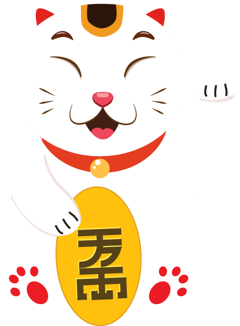 talent cat japan elements classical symbols icons
